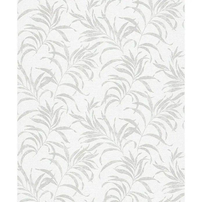 Papel pintado Hojas - Plateado, 10 x 0,53 m