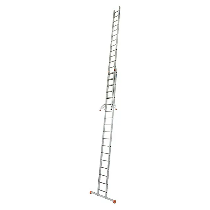 Krause Monto Sprossen-Schiebeleiter Fabilo - Arbeitshöhe: 9,85 m, 2 x 18 Sprossen, Aluminium - Linke Seitenansicht