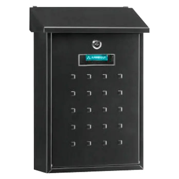 Arregui Premium Buzón de correo E-5604 - Acero, L x An x Al: 25 x 10 x 40 cm, Negro