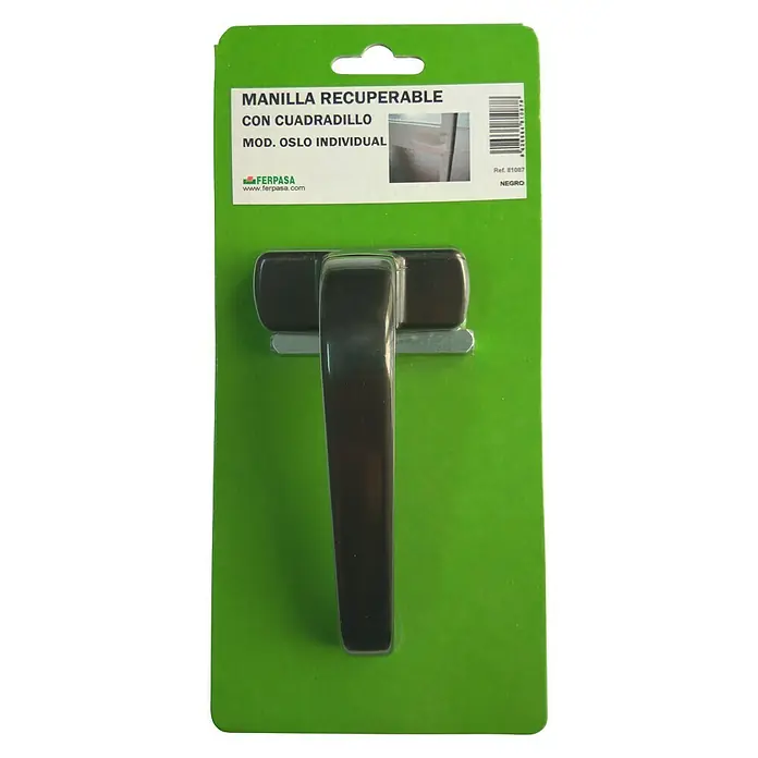 Manilla para ventana - Largo: 10 cm, Apertura según normativa: Apertura universal, Apto para: Puertas y ventanas de aluminio, Negro