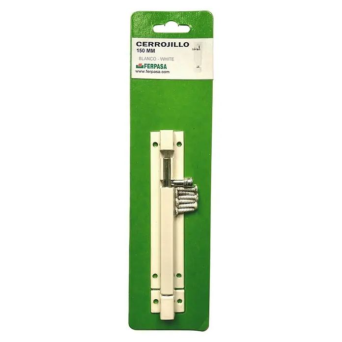 Cerrojo - Largo: 150 mm, Aluminio, Blanco
