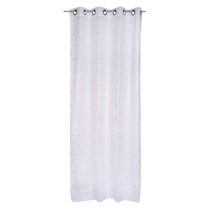 Visillo para ventana Jimmy - 140 x 250 cm, 100% poliéster, Blanco/Plateado