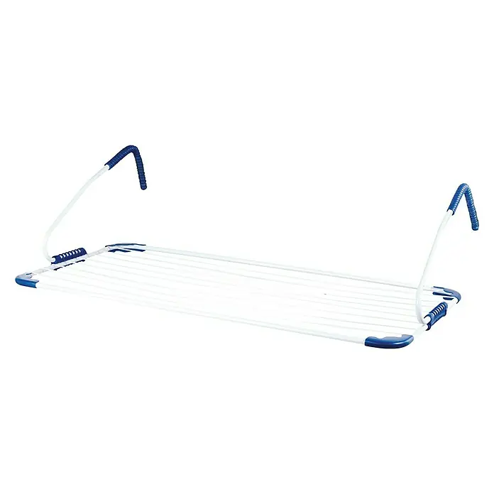 Tendedero de pared terraza - Longitud cuerda de tender: 10 m, Blanco, Ancho: 105 cm