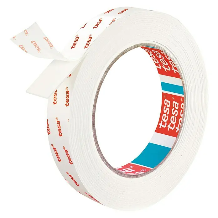 Tesa Powerbond Cinta de doble cara Paredes pintadas/Yeso - L x An: 5 m x 1,9 cm, Blanco