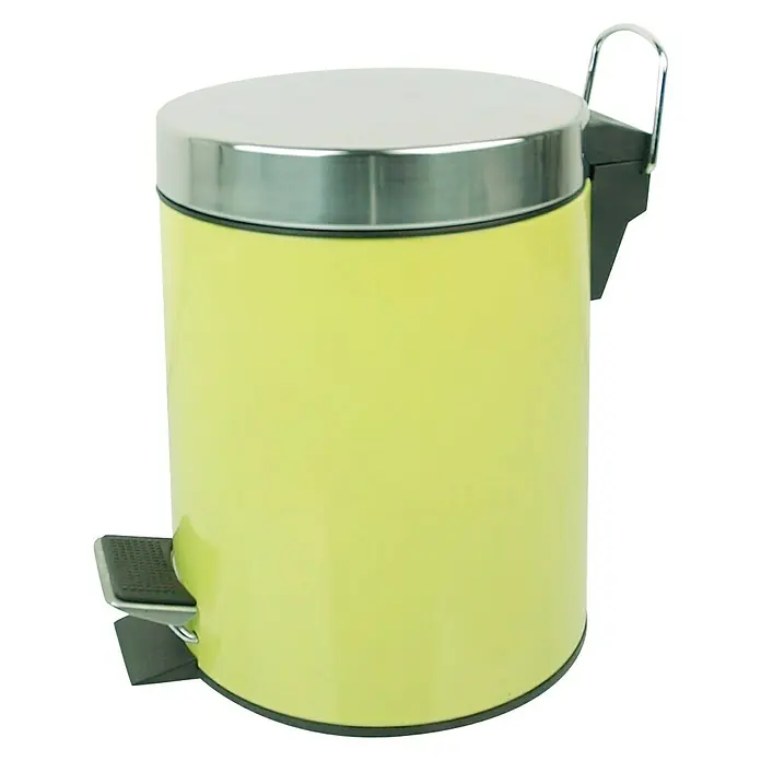 Cubo con pedal - 3 l, Pistacho, Redonda, Acero inoxidable