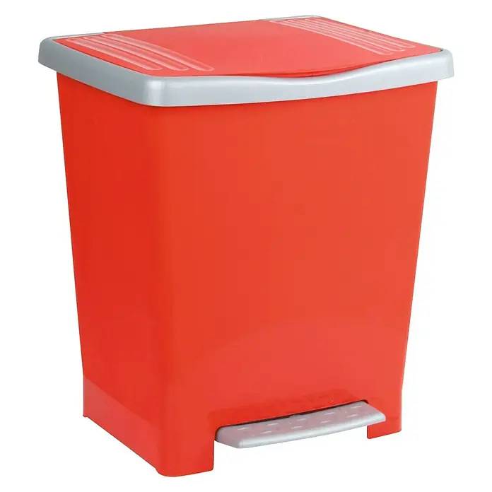 Tatay Cubo con pedal Millenium - 23 l, Rojo, Plástico