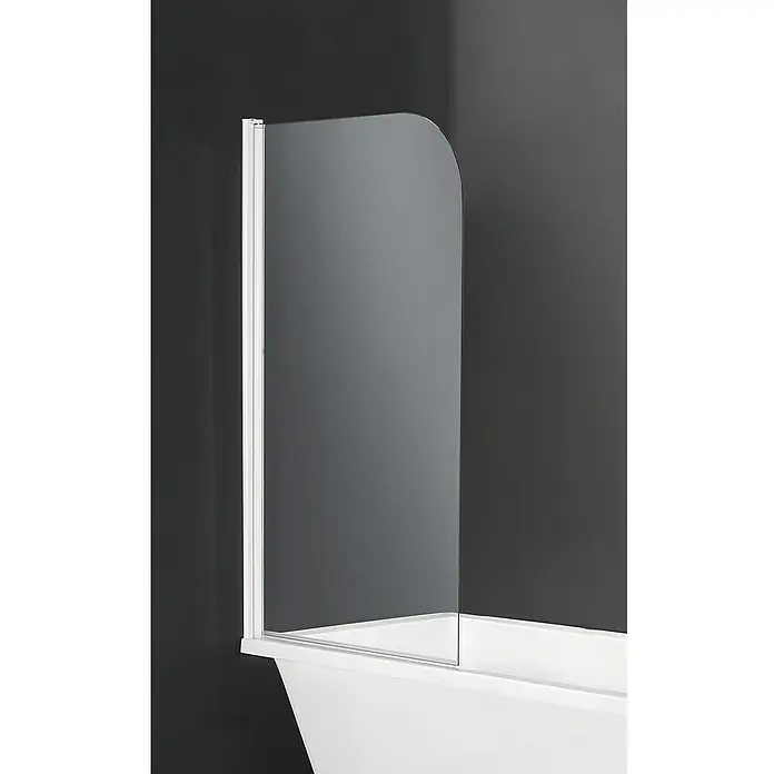 Mampara para bañera Nora - 1 pieza, 80 x 140 cm, Vidrio transparente, Blanco
