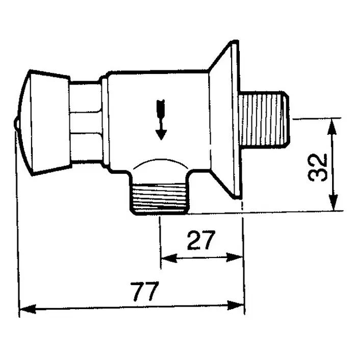 Grifo con temporizador para urinario - Cromo, Brillante
