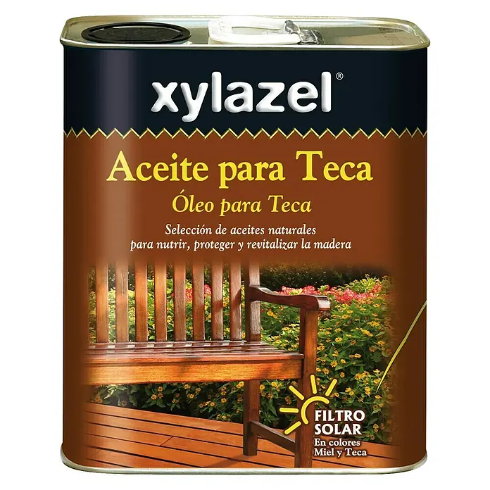 Xylazel Aceite para teca - 2,5 l, Teca - Vista frontal
