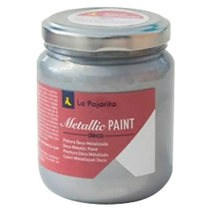 La Pajarita Pintura Metallic Paint - Silver, 175 ml, Brillante - Vista frontal
