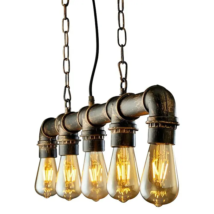Cristal Record Lámpara colgante Bular - 60 W, L x An x Al: 18 x 87 x 99 cm, Color latón viejo, E27 - Vista angular