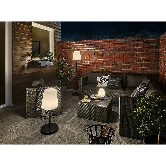 Paulmann Placido Mobiles LED-Licht - 1 W, Grau, Weiß, Höhe: 26 cm, IP44
