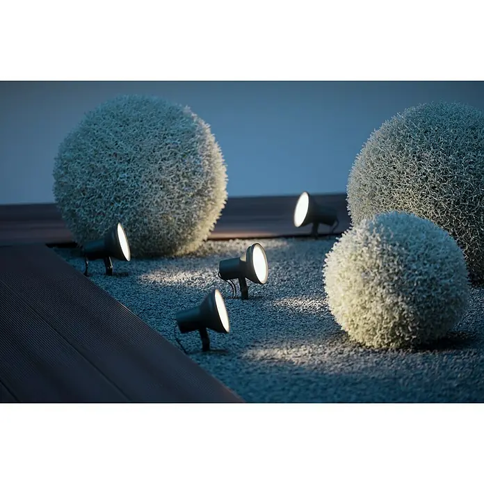 Ledvance LED-Gartenspot-Set Spot - 4 x 16,5 W, Aluminium, Höhe: 20 cm, IP65, Schwarz