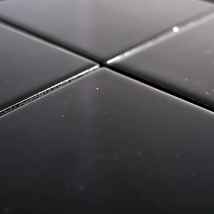 Mosaikfliese Quadrat Uni CQ 125 - 29,8 x 29,8 cm, Schwarz, Matt - Detailaufnahme