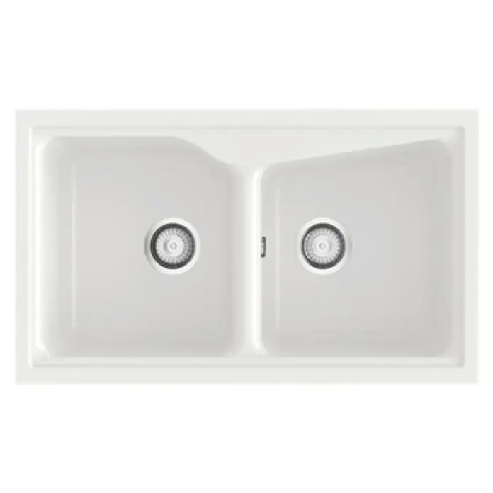 Poalgi Fregadero encastrable City 322 - 51 x 86 cm, Gelcoat, Blanco