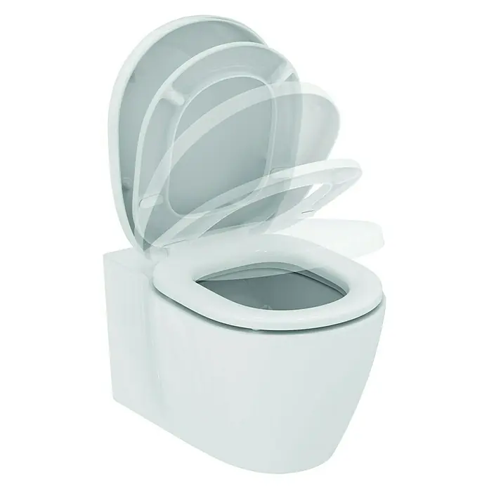 Ideal Standard Komplet zidne WC školjke Aquablade - Bez ruba, S antibakterijskom glazurom, Oblik ispiranja: Duboko, WC odvod: Vodoravno, Bijele boje - Pogled sprijeda