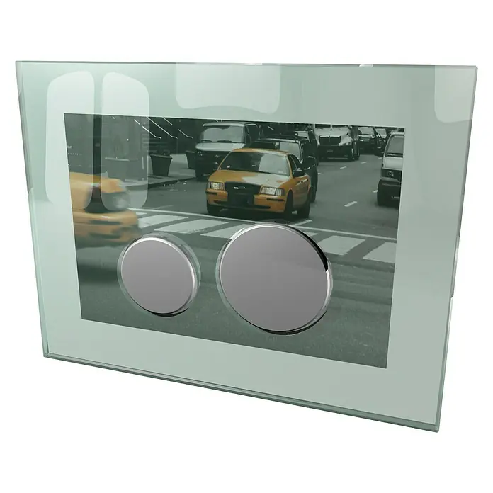Siamp Betätigungsplatte Reflet 360 - Grün/Chrom, 2-Mengen-Spülung, Personalisierbar
