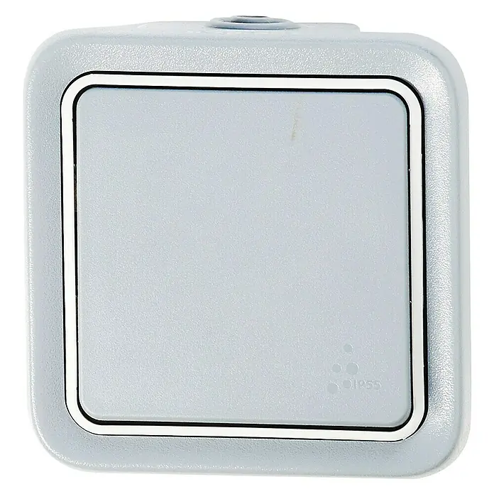 Legrand Feuchtraumtaster Plexo - Grau, Aufputz, IP55