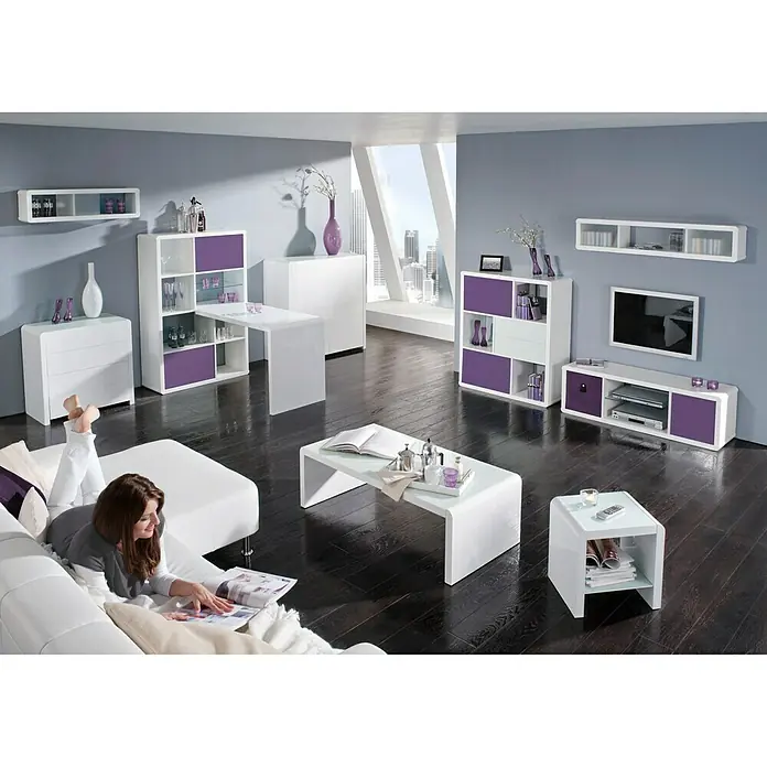 Phönix Atlanta Aufbewahrungsbox - L x B x H: 34 x 34 x 34 cm, Filz, Violett/Grau - Stimmungsaufnahme