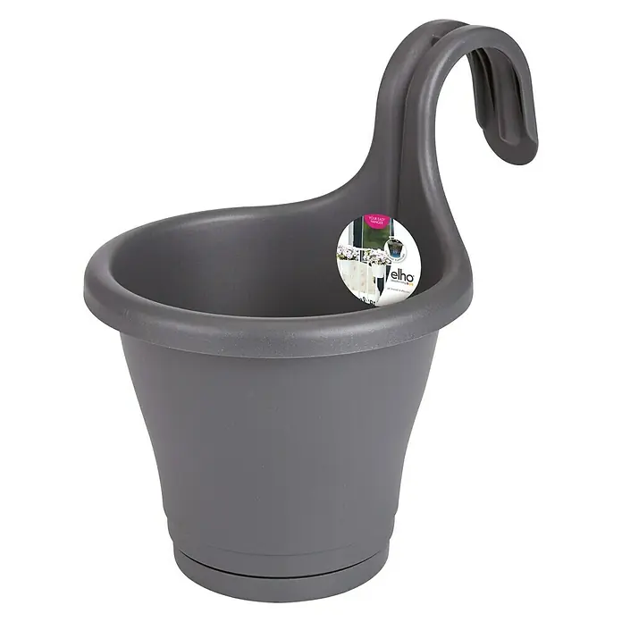 Elho Balustradepot Easy Hanger - Buitenmaat (Ø x h): 19 x 26,3 cm, Kunststof, Antraciet