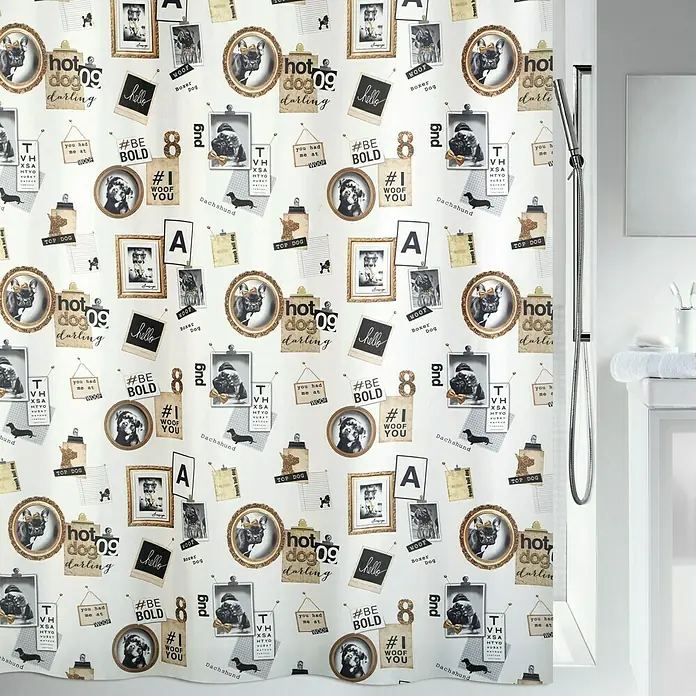 Spirella Cortina de baño textil Pose - An x Al: 180 x 200 cm, Multicolor