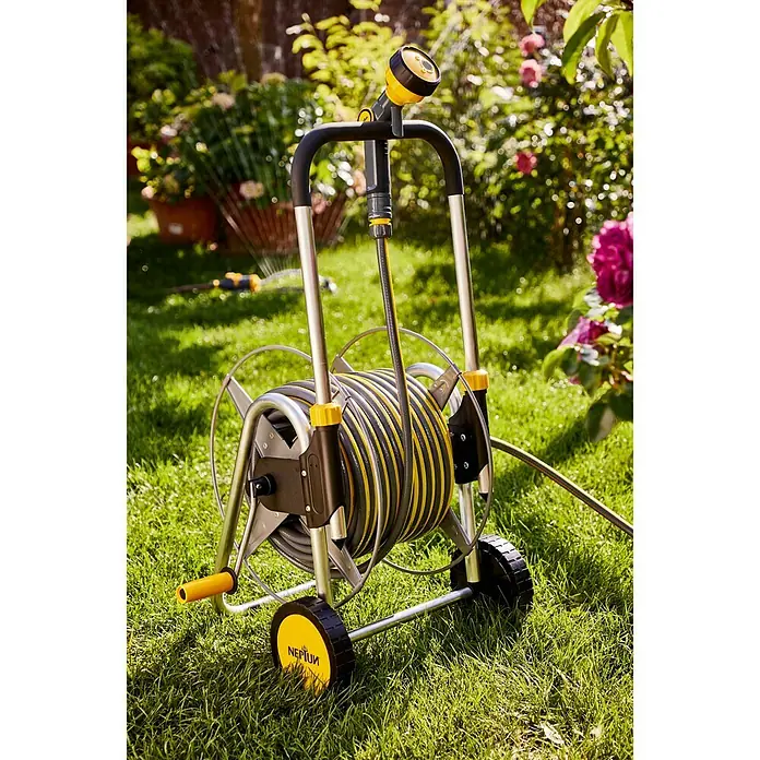 Neptun Premium Set kolica s crijevom i prskalicom Explorer - Metal, Dužina crijeva: 30 m