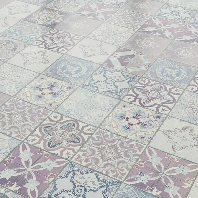 Laminat Portogallo Rose - 1.286 x 160 x 8 mm, Fliesenoptik - Linke Seitenansicht