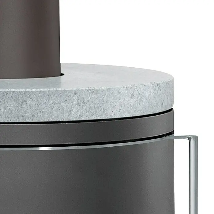 Justus Kaminofen Faro 2.0 - 6 kW, Raumheizvermögen: 124 m³, Material Abdeckung: Speckstein, Schwarz - Detailaufnahme