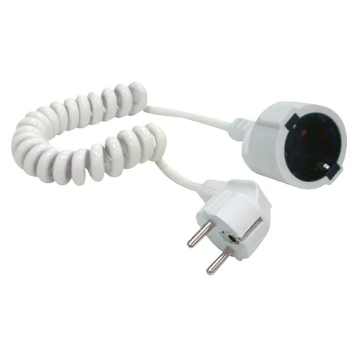 Electraline Alargo espiral - 2,5 m, Blanco