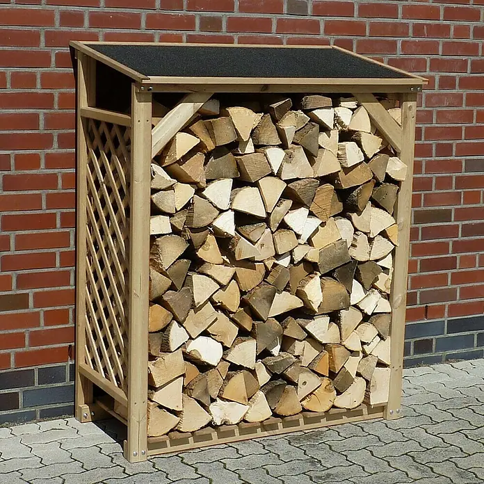 Promadino Kaminholzregal Speyer - 68 x 119 x 148 cm, Kiefer, Ohne Wetterschutz - Stimmungsaufnahme