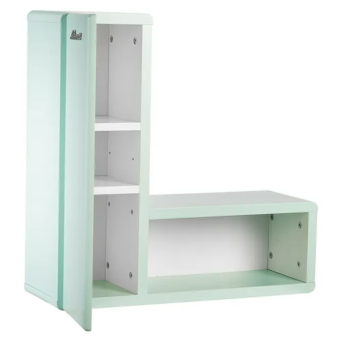Phönix Miami Wandregal - L x B x H: 21,9 x 60 x 60 cm, Mintgrün - Linke Seitenansicht
