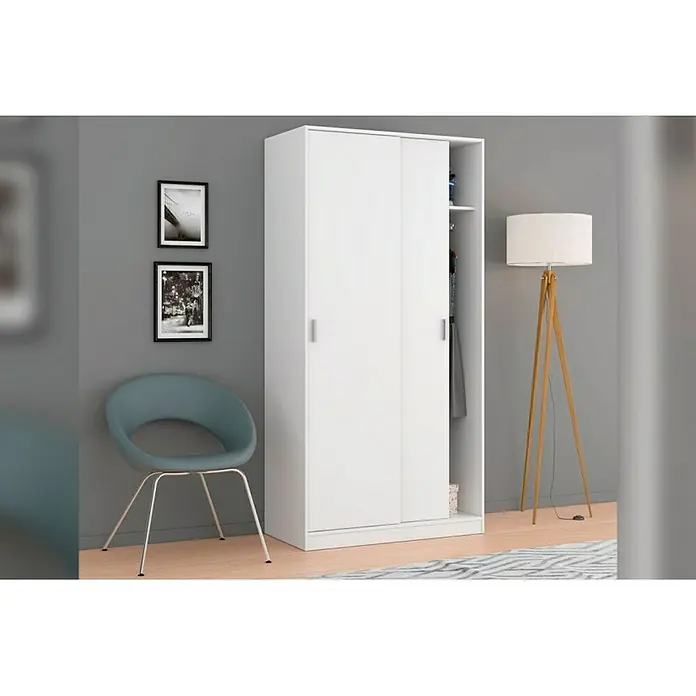 Armario para ropa Soft - L x An x Al: 50 x 100 x 200 cm, Blanco - Foto ambiente