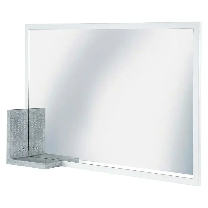 Phönix Bruno Wandspiegel - L x B x H: 13,5 x 100 x 66 cm, Grau/Weiß - Linke Seitenansicht