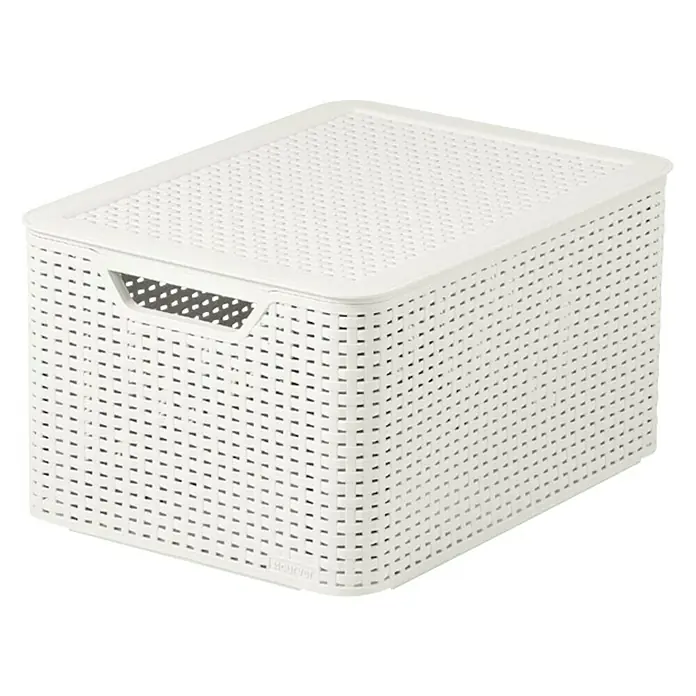 Curver Style Caja con tapa Blanca - L x An x Al: 24 x 44 x 33 cm, Capacidad: 30 l