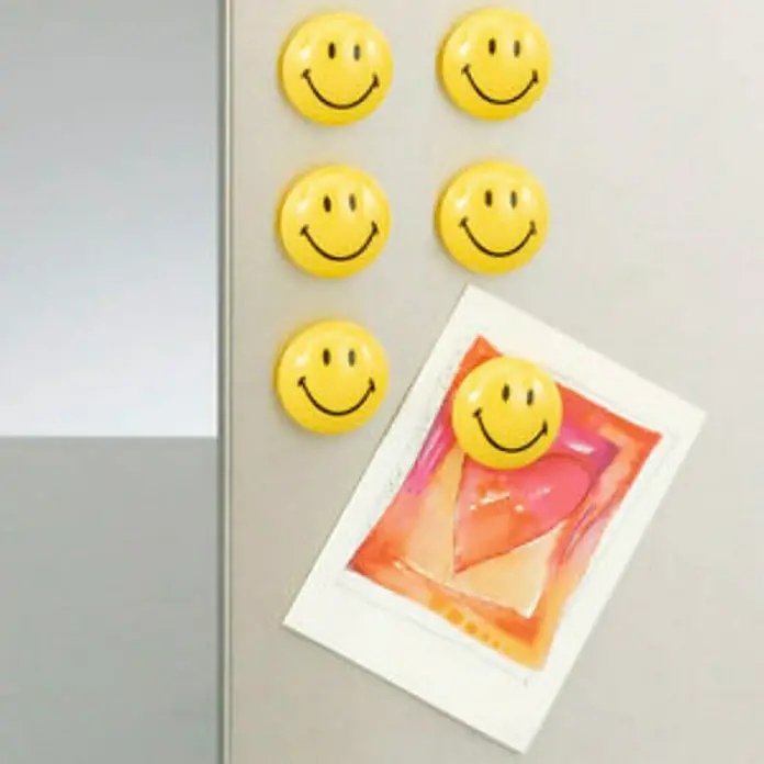 Magnet-Set Smiley - 6 -tlg., Gelb, Durchmesser: 3 cm