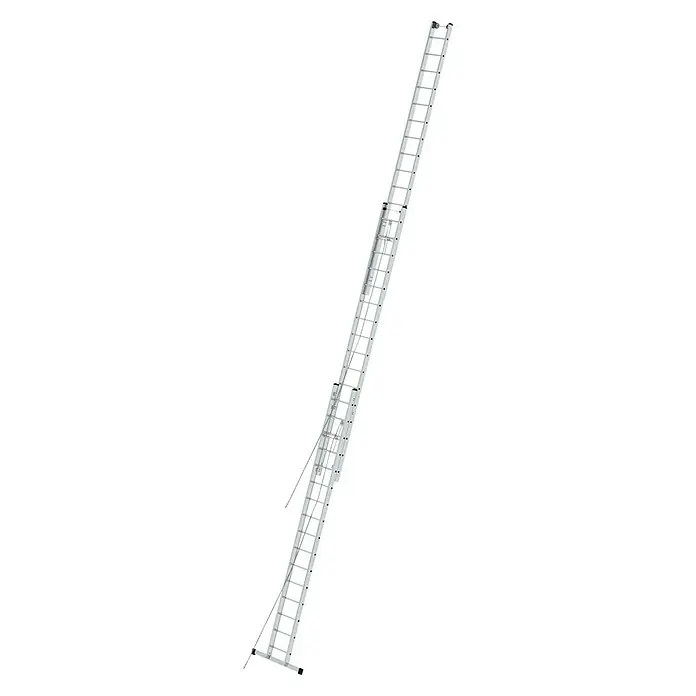 Krause Stabilo Sprossen-Seilzugleiter - Arbeitshöhe: 11,35 m, 3 x 16 Sprossen, Aluminium - Linke Seitenansicht