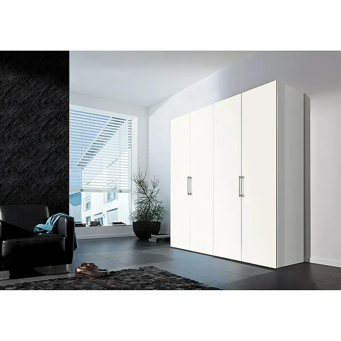 Express Möbel Drehtürschrank Brooklyn - L x B x H: 58 x 200 x 216 cm, Weiß, Ohne Spiegel - Stimmungsaufnahme