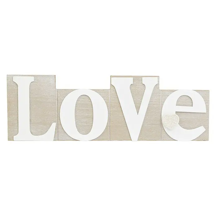 Letra Colgante Love marrón y blanco - 35,8 x 11,7 cm, Madera