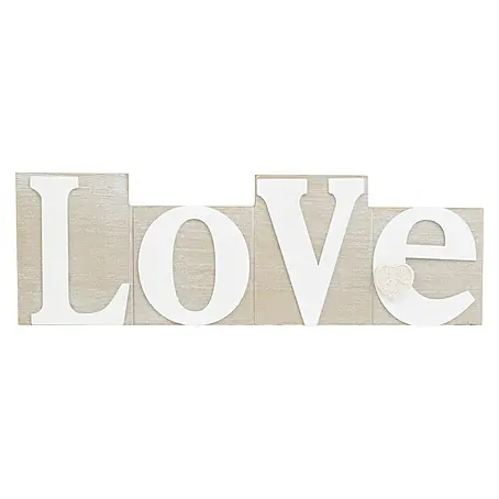 Letra Colgante Love marrón y blanco