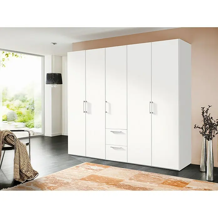 Express Möbel Kleiderschrank Brooklyn - L x B x H: 58 x 250 x 216 cm, Weiß, Ohne Spiegel, Anzahl Schubladen: 2 Stk. - Stimmungsaufnahme