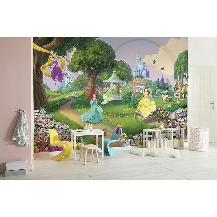 Komar Disney Edition 4 Fototapete Princess Rainbow - 8 -tlg., B x H: 368 x 254 cm, Papier - Stimmungsaufnahme