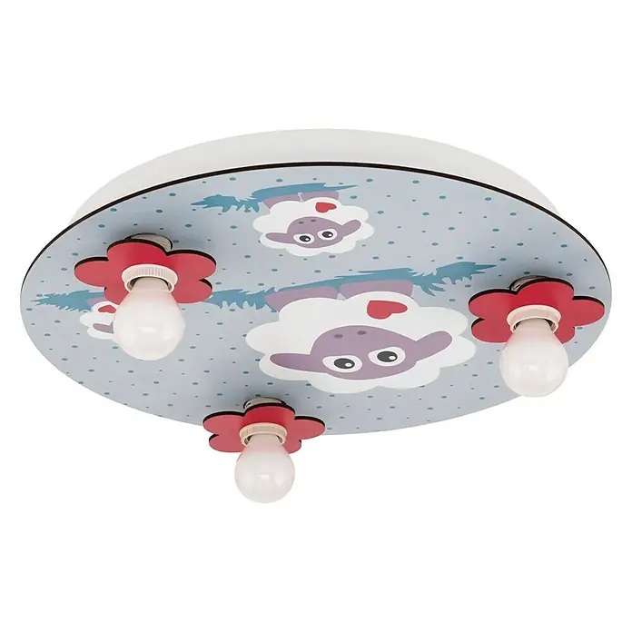 Eglo Lalelu Okrugla svjetiljka za dječju sobu - 120 W, Ø x V: 400 mm x 7,5 cm, Više boja, E14 - Pogled sprijeda