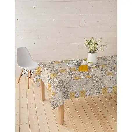 Mantel para mesa a metros mostaza Antimanchas Queluz