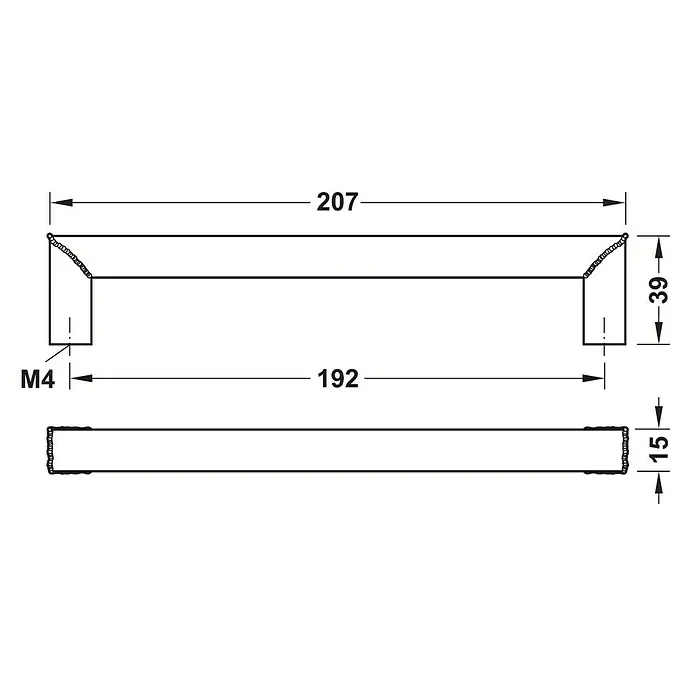 Häfele Tirador para muebles 100.45.027 - L x An x Al: 20,7 x 3,9 x 1,5 cm