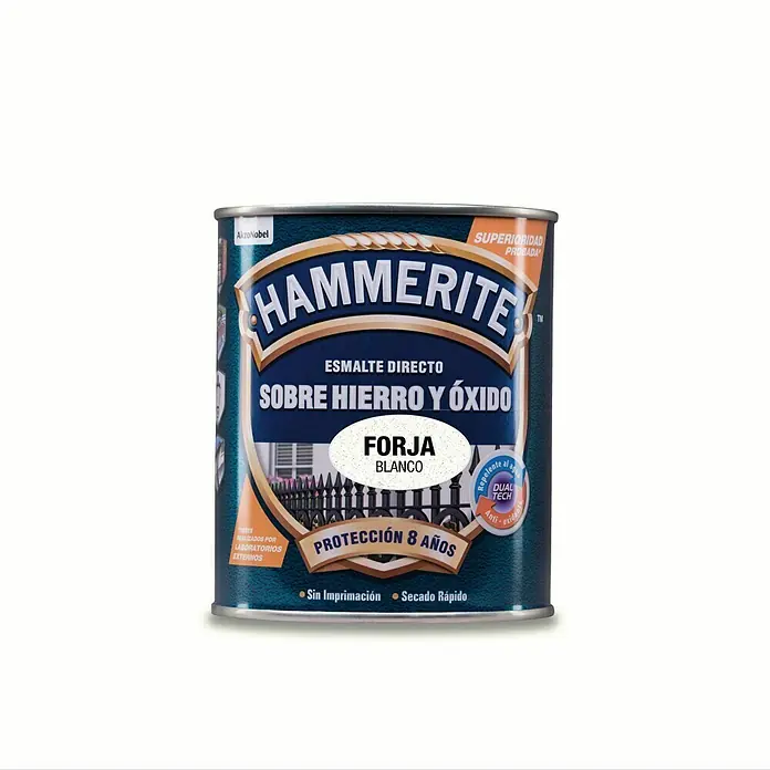Hammerite Esmalte para metal Hierro y óxido - Blanco, 750 ml, Efecto forja