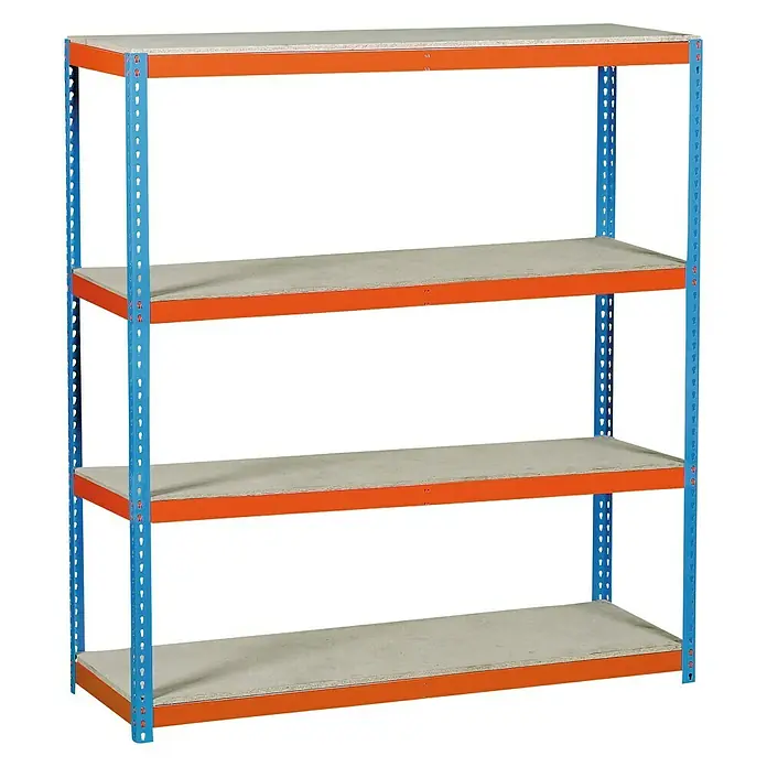 Simonrack Simonforte Metall-Schwerlastregal Simonforte - L x B x H: 60 x 240 x 200 cm, Traglast: 400 kg/Boden, Anzahl Böden: 4 Stk., Blau/Orange