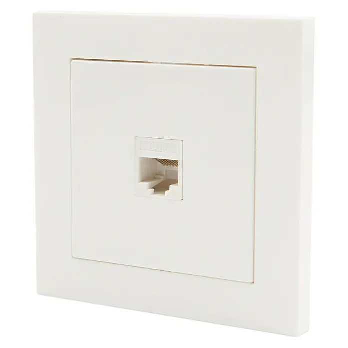Toma de red Serie London - Blanco, 1 canal, Metal, Empotrado