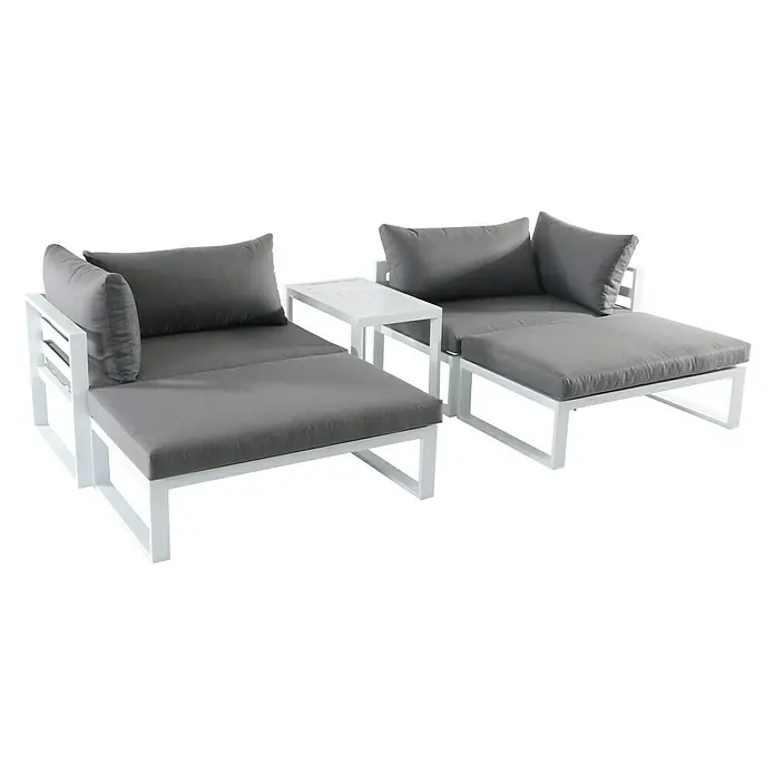 Sunfun Hannah Conjunto de muebles - 5 piezas, Textil, Gris, Gris claro