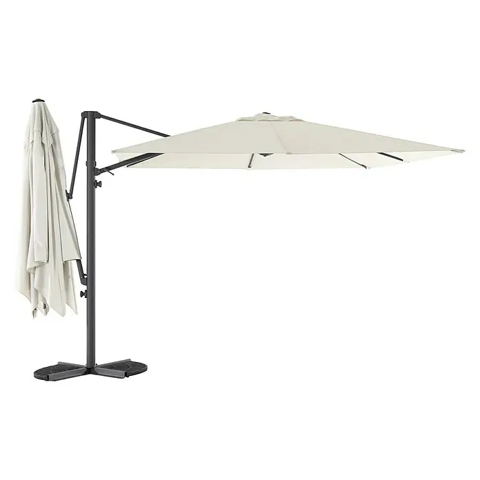 Sunfun Parasol de jardín Doble Ligurien - Crudo, L x An: 289 x 288 cm