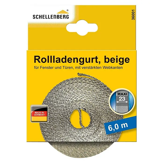 Schellenberg Rollladengurt Maxi - Beige, Länge: 6 m, Gurtbreite: 23 mm - Vorderansicht